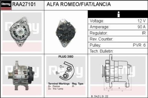 Remy RAA27101 - Генератор autospares.lv