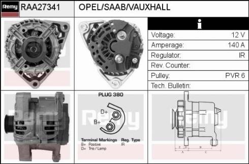 Remy RAA27341 - Генератор autospares.lv