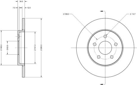 Remy RAD1147C - Тормозной диск autospares.lv