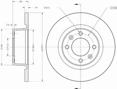 Remy RAD1364C - Тормозной диск autospares.lv