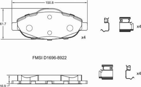 Remy RAP1069 - Тормозные колодки, дисковые, комплект autospares.lv