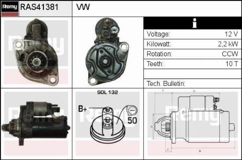 Remy RAS41381 - Стартер autospares.lv