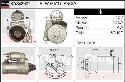 Remy RAS43522 - Стартер autospares.lv