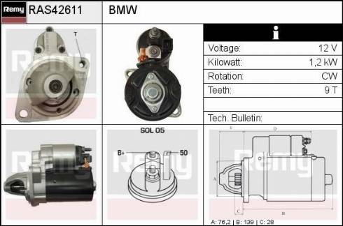 Remy RAS42611 - Стартер autospares.lv