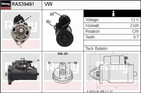 Remy RAS39491 - Стартер autospares.lv