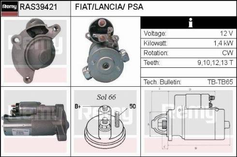 Remy RAS39421 - Стартер autospares.lv