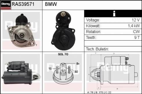 Remy RAS39571 - Стартер autospares.lv