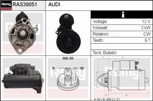 Remy RAS39051 - Стартер autospares.lv