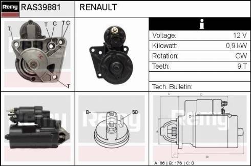 Remy RAS39881 - Стартер autospares.lv