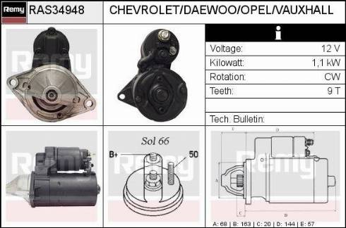 Remy RAS34948 - Стартер autospares.lv