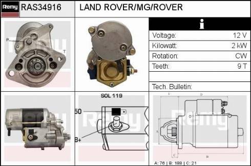 Remy RAS34916 - Стартер autospares.lv