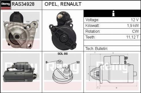 Remy RAS34928 - Стартер autospares.lv