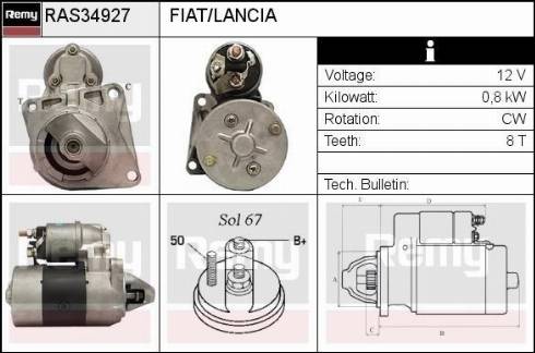 Remy RAS34927 - Стартер autospares.lv