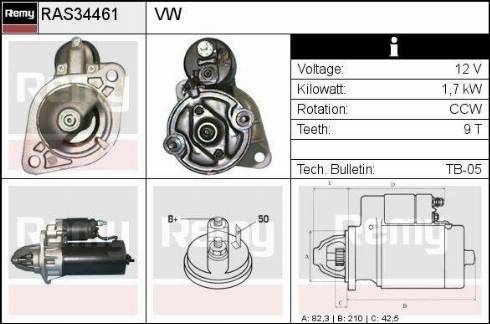 Remy RAS34461 - Стартер autospares.lv