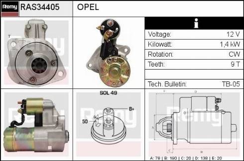 Remy RAS34405 - Стартер autospares.lv