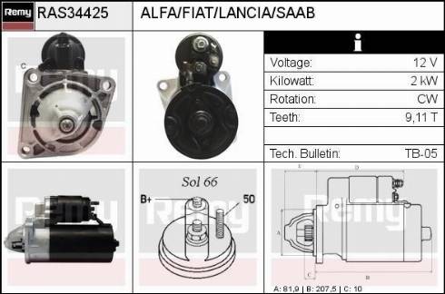 Remy RAS34425 - Стартер autospares.lv