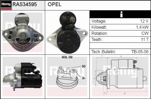 Remy RAS34595 - Стартер autospares.lv