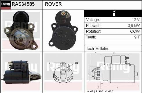 Remy RAS34585 - Стартер autospares.lv