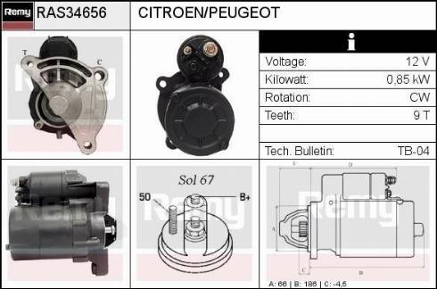 Remy RAS34656 - Стартер autospares.lv