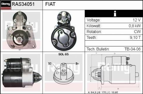 Remy RAS34051 - Стартер autospares.lv