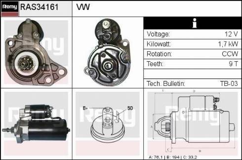 Remy RAS34161 - Стартер autospares.lv