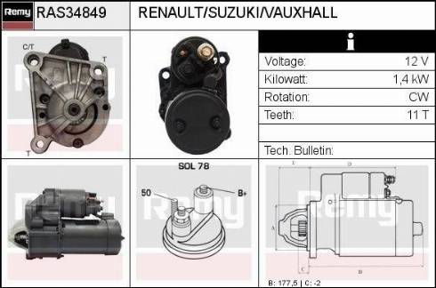 Remy RAS34849 - Стартер autospares.lv