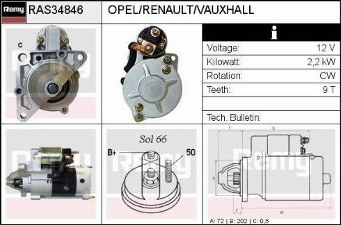 Remy RAS34846 - Стартер autospares.lv