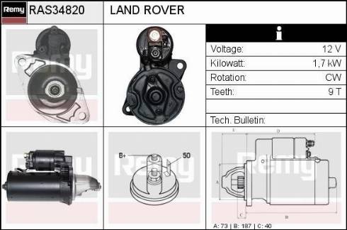 Remy RAS34820 - Стартер autospares.lv