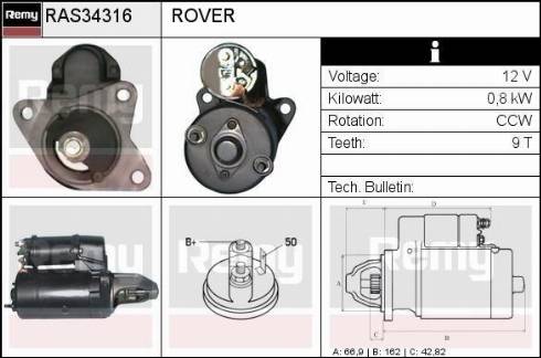 Remy RAS34316 - Стартер autospares.lv