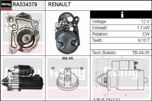 Remy RAS34379 - Стартер autospares.lv