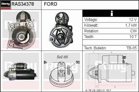 Remy RAS34378 - Стартер autospares.lv