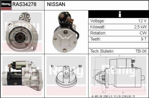 Remy RAS34276 - Стартер autospares.lv