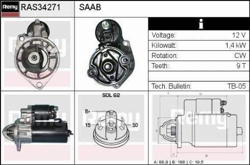 Remy RAS34271 - Стартер autospares.lv