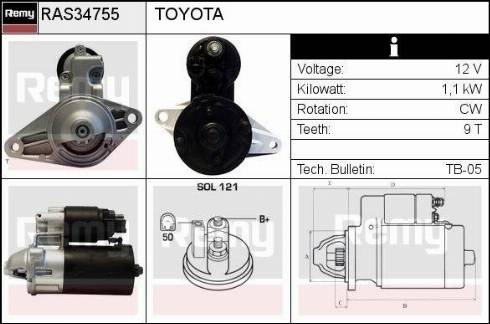 Remy RAS34755 - Стартер autospares.lv