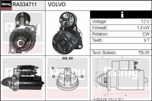 Remy RAS34711 - Стартер autospares.lv