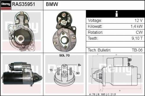 Remy RAS35951 - Стартер autospares.lv