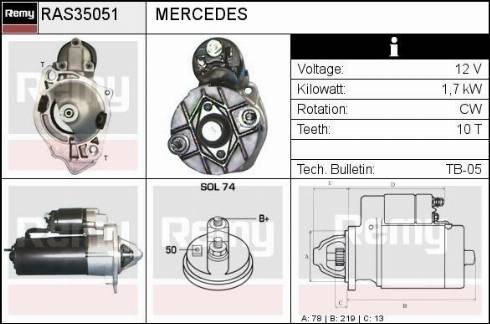 Remy RAS35051 - Стартер autospares.lv