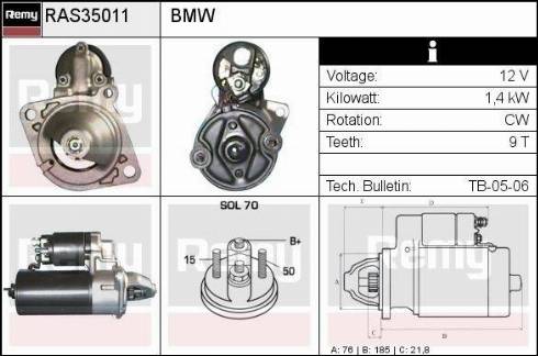 Remy RAS35011 - Стартер autospares.lv