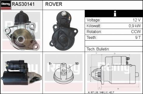 Remy RAS30141 - Стартер autospares.lv