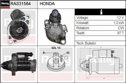 Remy RAS31564 - Стартер autospares.lv