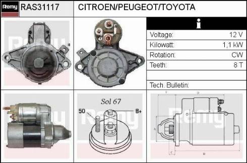 Remy RAS31117 - Стартер autospares.lv