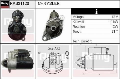 Remy RAS31120 - Стартер autospares.lv