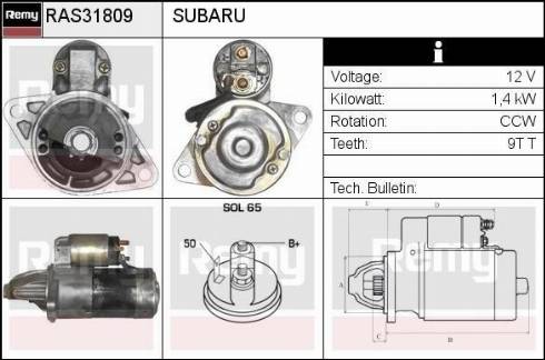 Remy RAS31809 - Стартер autospares.lv