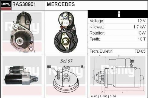 Remy RAS38901 - Стартер autospares.lv