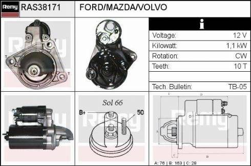 Remy RAS38171 - Стартер autospares.lv