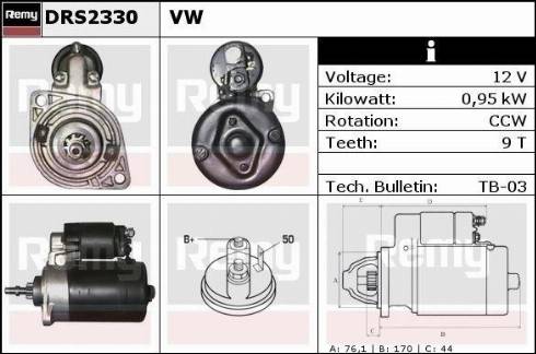 Remy RAS33441 - Стартер autospares.lv