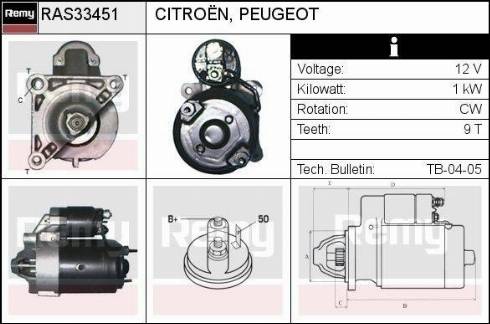 Remy RAS33451 - Стартер autospares.lv