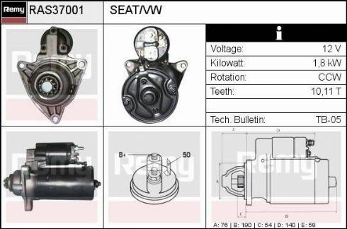 Remy RAS37001 - Стартер autospares.lv