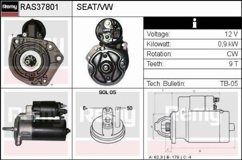 Remy RAS37801 - Стартер autospares.lv