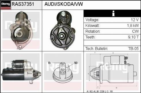 Remy RAS37351 - Стартер autospares.lv